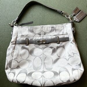 COACH Chelsea Ashlyn Signature Shoulder Bag-Silver & Gray F17834